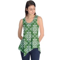 St Patrick S Day Damask Vintage Green Background Pattern Sleeveless Tunic