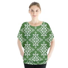 St Patrick S Day Damask Vintage Green Background Pattern Blouse