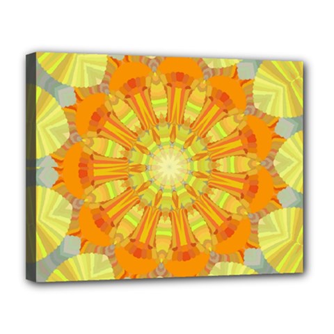 Sunshine Sunny Sun Abstract Yellow Canvas 14  X 11  by Simbadda