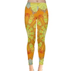 Sunshine Sunny Sun Abstract Yellow Leggings  by Simbadda