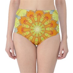 Sunshine Sunny Sun Abstract Yellow High-waist Bikini Bottoms