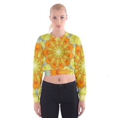 Sunshine Sunny Sun Abstract Yellow Women s Cropped Sweatshirt by Simbadda