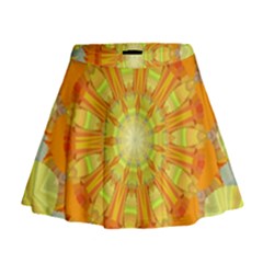 Sunshine Sunny Sun Abstract Yellow Mini Flare Skirt