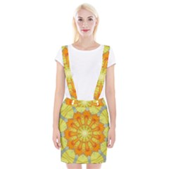 Sunshine Sunny Sun Abstract Yellow Suspender Skirt