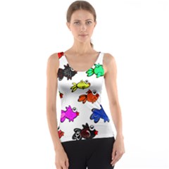 Fishes Marine Life Swimming Water Tank Top