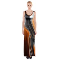 Fractal Structure Mathematics Maxi Thigh Split Dress