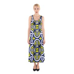 Tiles Panel Decorative Decoration Sleeveless Maxi Dress