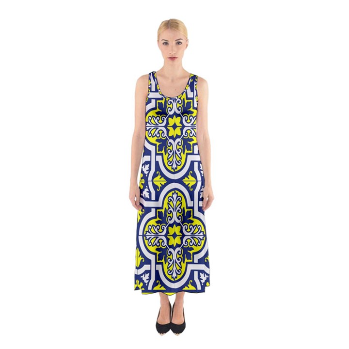 Tiles Panel Decorative Decoration Sleeveless Maxi Dress