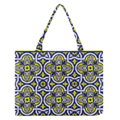 Tiles Panel Decorative Decoration Medium Zipper Tote Bag by Simbadda