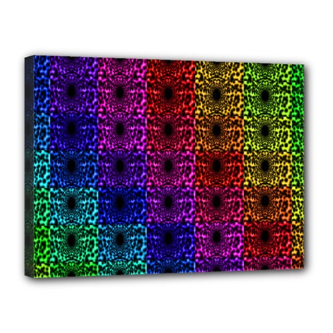 Rainbow Grid Form Abstract Canvas 16  X 12 