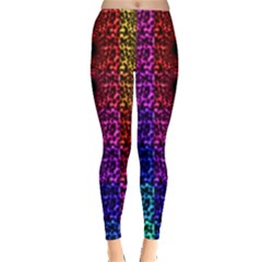 Rainbow Grid Form Abstract Leggings  by Simbadda