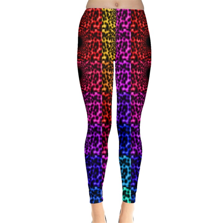 Rainbow Grid Form Abstract Leggings 