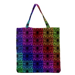 Rainbow Grid Form Abstract Grocery Tote Bag