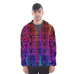 Rainbow Grid Form Abstract Hooded Wind Breaker (men)