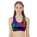 Rainbow Grid Form Abstract Sports Bra with Border View1