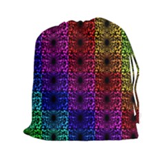 Rainbow Grid Form Abstract Drawstring Pouches (xxl)