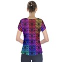 Rainbow Grid Form Abstract Short Sleeve Front Detail Top View2