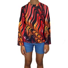 Fractal Mathematics Abstract Kids  Long Sleeve Swimwear by Simbadda