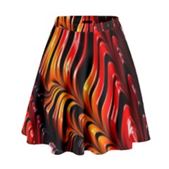 Fractal Mathematics Abstract High Waist Skirt