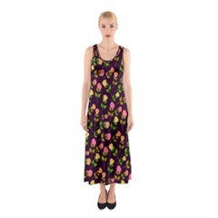 Flowers Roses Floral Flowery Sleeveless Maxi Dress