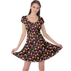 Flowers Roses Floral Flowery Cap Sleeve Dresses by Simbadda