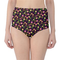 Flowers Roses Floral Flowery High-waist Bikini Bottoms