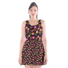 Flowers Roses Floral Flowery Scoop Neck Skater Dress