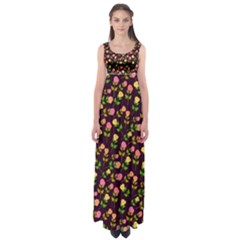 Flowers Roses Floral Flowery Empire Waist Maxi Dress