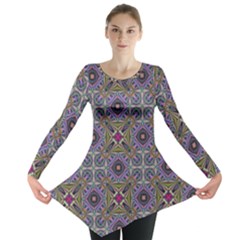 Vintage Abstract Unique Original Long Sleeve Tunic 