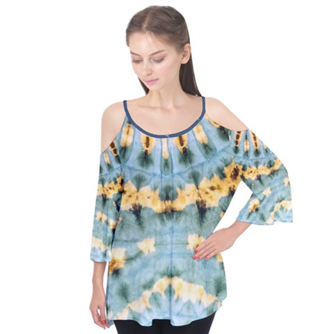 Elephant On Sky2 Flutter Sleeve Tee  by Wanni