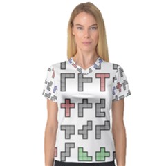 Hexominos Women s V-neck Sport Mesh Tee