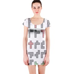 Hexominos Short Sleeve Bodycon Dress