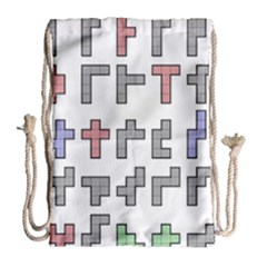 Hexominos Drawstring Bag (large)