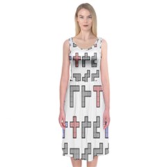 Hexominos Midi Sleeveless Dress