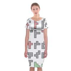 Hexominos Classic Short Sleeve Midi Dress