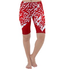 Heart Design Love Red Cropped Leggings  by Simbadda