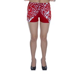 Heart Design Love Red Skinny Shorts by Simbadda