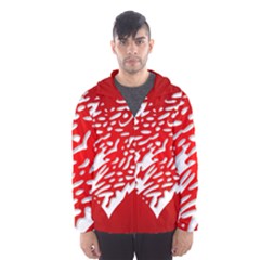 Heart Design Love Red Hooded Wind Breaker (men) by Simbadda