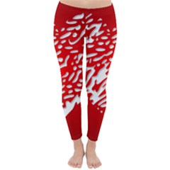 Heart Design Love Red Classic Winter Leggings