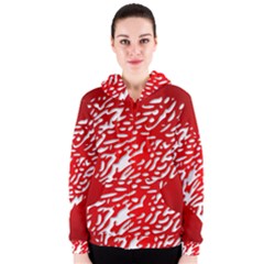 Heart Design Love Red Women s Zipper Hoodie by Simbadda