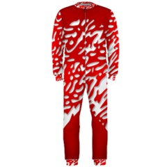 Heart Design Love Red Onepiece Jumpsuit (men)  by Simbadda