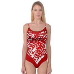 Heart Design Love Red Camisole Leotard  by Simbadda