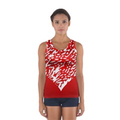 Heart Design Love Red Women s Sport Tank Top 