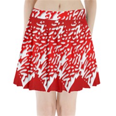 Heart Design Love Red Pleated Mini Skirt