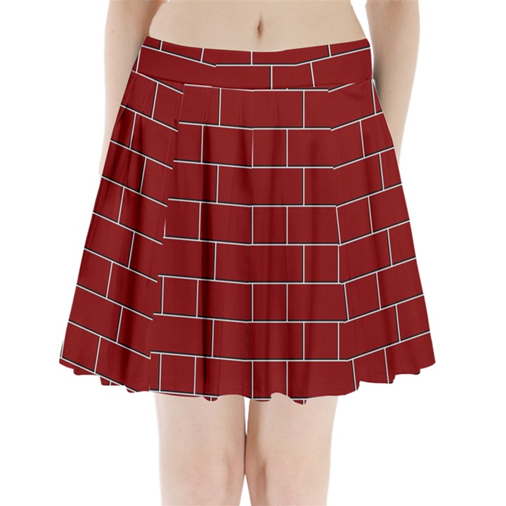 Flemish Bond Pleated Mini Skirt