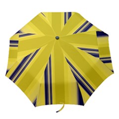 Yellow Blue Background Stripes Folding Umbrellas