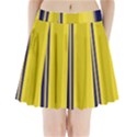 Yellow Blue Background Stripes Pleated Mini Skirt View1