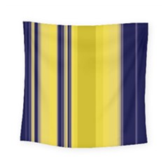 Yellow Blue Background Stripes Square Tapestry (Small)