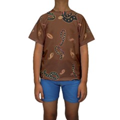 Brown Forms Kids  Short Sleeve Swimwear