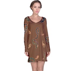 Brown Forms Long Sleeve Nightdress